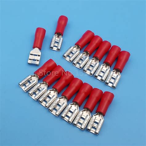 1000Pcs RED 4 8mm Female FDD1 25 187 Spade Insulated Quick Disconnects