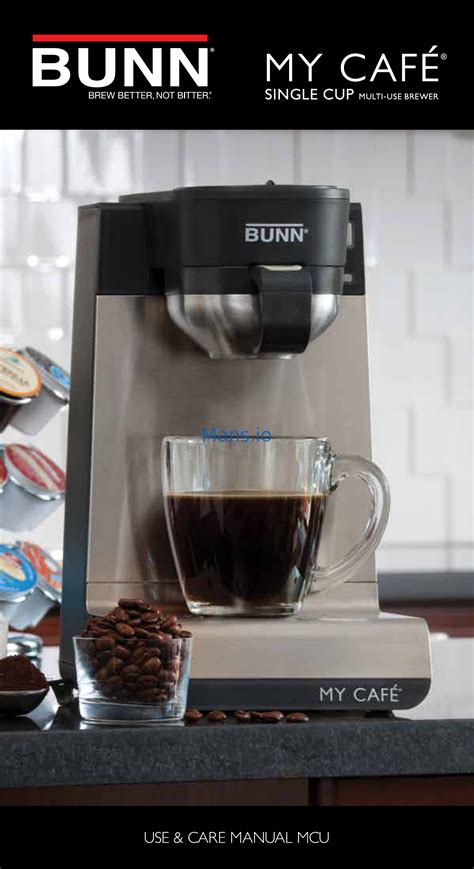 Bunn Single Cup My Cafe Mcu User Manual Online 116 101886