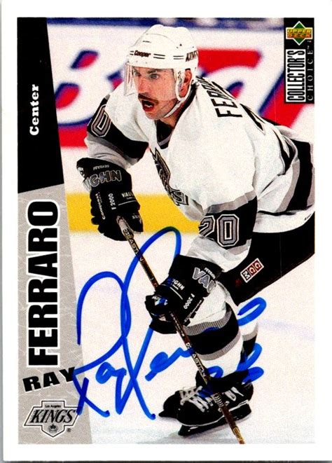 Ray Ferraro Autographed Hockey Card Los Angeles Kings FT 1996 Upper