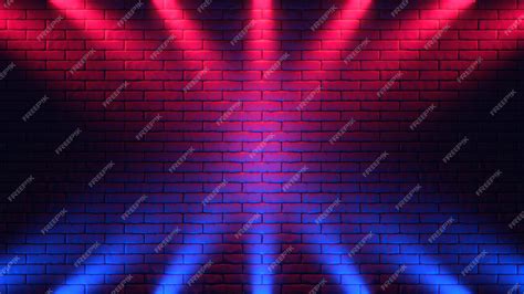 Premium Photo Brick Wall Background Neon Light 3d Illustration