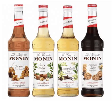 Sirops Monin Vanille Caramel Chocolate Cookie Noisette