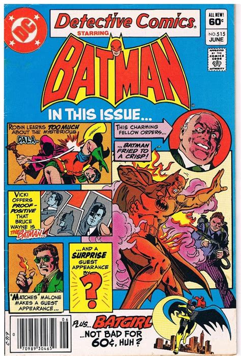 Vintage Batman Comic Book June 1982 No 515 DC Comics Inc Plus