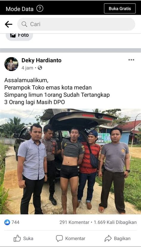 Beredar Di Medsos Pelaku Perampokan Toko Mas Di Medan Ditangkap