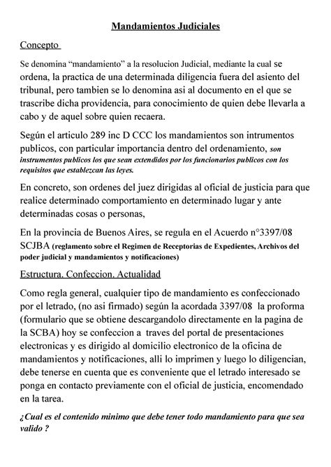 Mandamientos Judiciales Mandamientos Judiciales Concepto Se Denomina