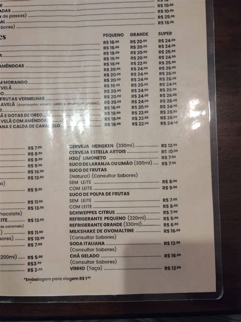 Menu em Cia do Croissant Setubal café Recife