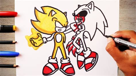 Como Desenhar O Super Sonic Vs Sonic Exe How To Draw Sonic Exe Vs