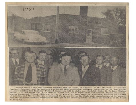 Brandon Mn History Center: Dedication of New Cooperative Creamery in Millerville 1951