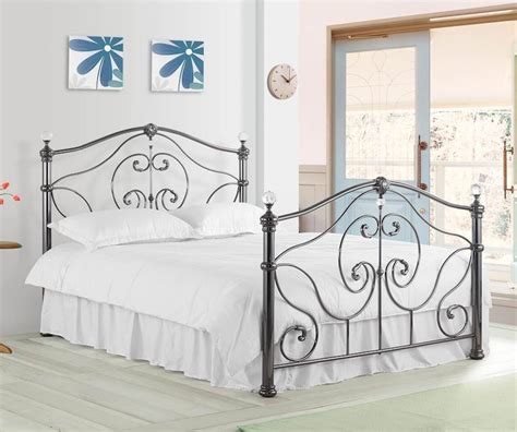 Sareer Cadiz Black Nickel Metal Bed Frame