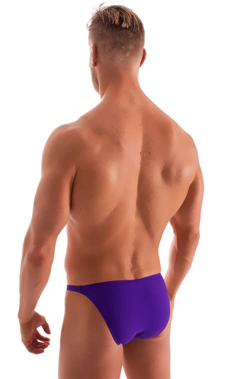 Mens Seamless Pouch Bikini Swimsuit In Royal Purple Skinzwear