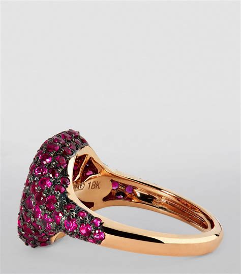 Shay Rose Gold And Ruby New Modern Pinky Ring Harrods Us