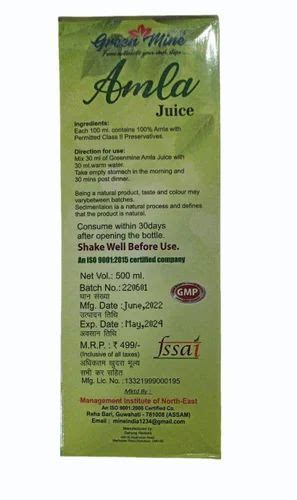 Green Mine Amla Juice Packaging Type Box Liquid At Rs Bottle In