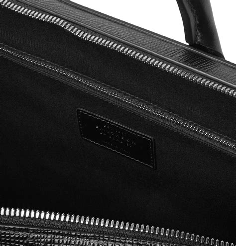 Smythson Panama Cross Grain Leather Briefcase Black Smythson