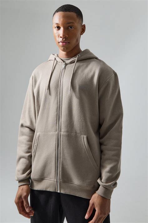 Man Active Oversized Zip Hoodie Boohoo Uk