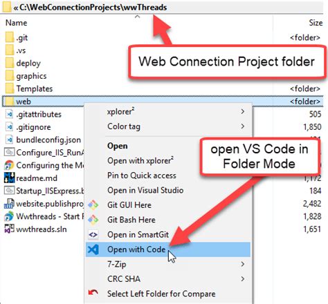 Open Your Web Project In Vscode West Wind Web Connection