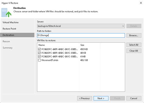 Step 4 Select VM Files And Destination User Guide For Microsoft Hyper V