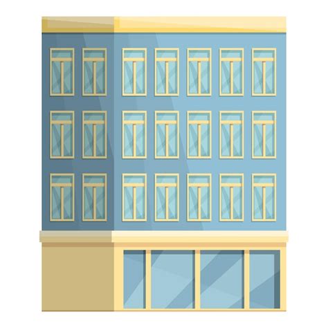 Moderno Icono De Varios Pisos Vector De Dibujos Animados Edificio