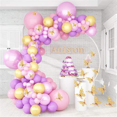 Buy Pateeha Pink And Purple Balloon Garland Arch Kit Pcs Butterfly