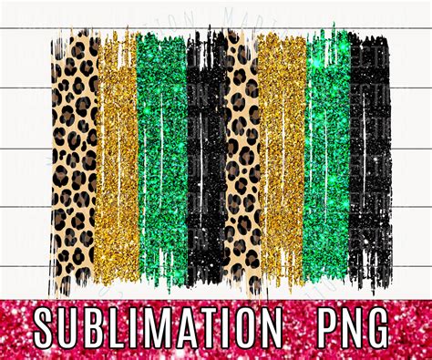 Leopard Brush Stroke PNG Sublimation Team Colors Green Etsy