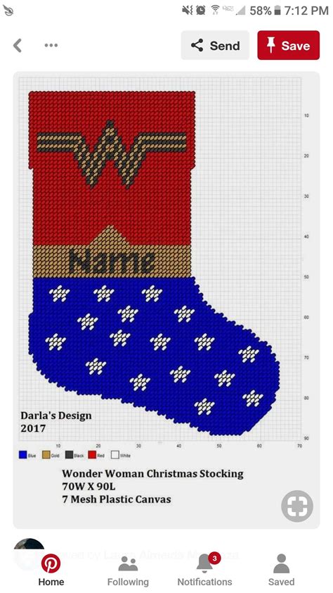 Plastic Canvas Christmas Stocking - Wonder Design