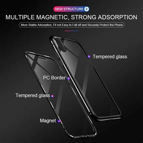 360 Full Magnetic Adsorption Case For Iphone X Xs Clear Double Sided