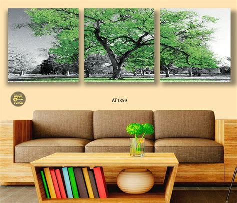 Quadro Decorativo Para Sala Árvore Paisagem Painel 3pçs Elo7