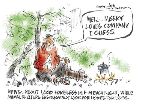 Trygve Olson Cartoon Misery Loves Company Inforum Fargo Moorhead