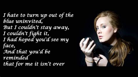 Adele Someone Like Youlyrics Youtube