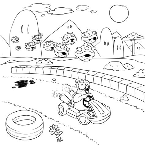 Free Mario Kart Coloring Pages Pdf To Print - Coloringfolder.com