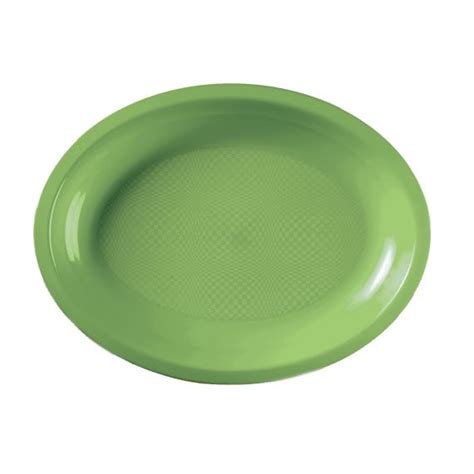 Assiette Plastique Ovale Vert Anis Vaisselle Jetable Badaboum