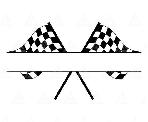 Racing Flag Monogram Svg Crossed Race Flags Svg Race Finish Flag