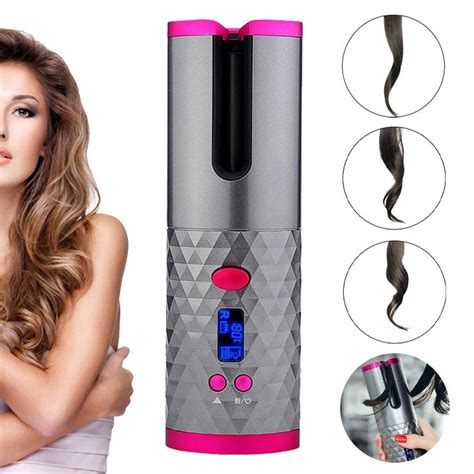 Buy Usb Rechargeable Cordless Auto Rotating Ceramic Portable Hair Curler Mydeal