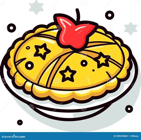 Apple Pie Traditional American Apple Pie Vector Illustration Stock