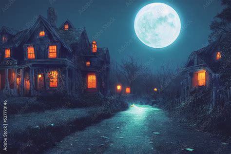 3D illustration of a Halloween concept background of realistic horror ...