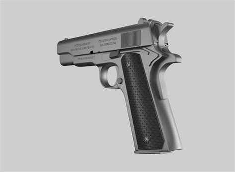 Colt M1911 Pistol Silver - FlippedNormals