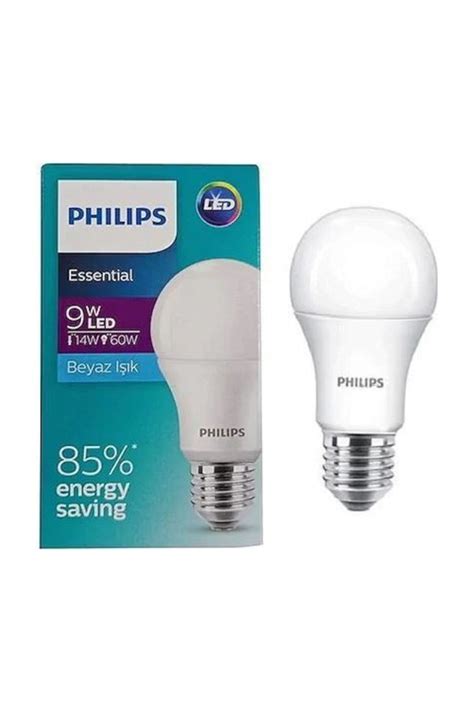 Philips 9w Essential Led Ampul E27 Duylu Beyaz Işık 10 Adet Fiyatı