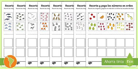 Ordenar números del 1 al 10 Guía de trabajo Twinkl