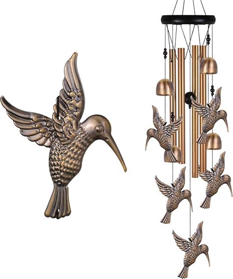 Bronze Hummingbird Wind Chimes Ts For Mom Home