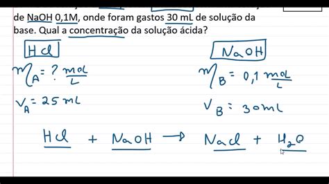 Calculando a concentração de HCl pela Titulação NaOH YouTube