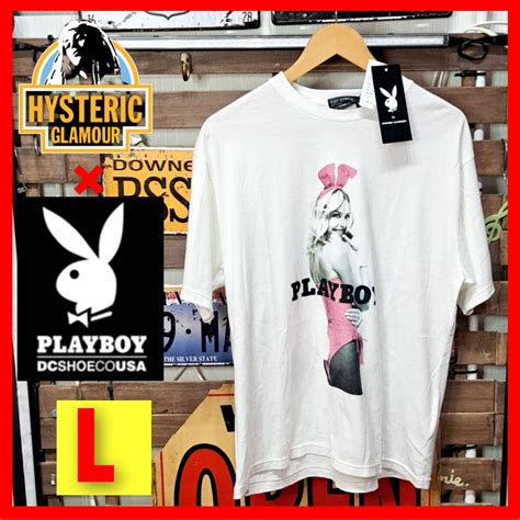 【未使用】新品 Hysteric Glamour ×playboy ヒステリックグラマー プレイボーイ フォトプリント 半袖tシャツ L ホワイト 白の落札情報詳細 ヤフオク落札価格検索