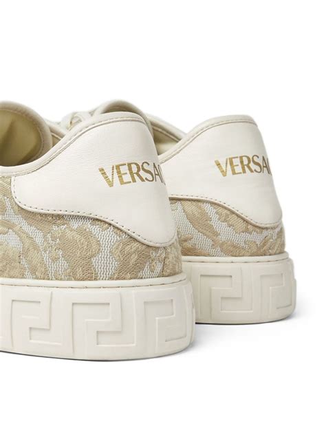 Versace Barocco Greca Jacquard Sneakers Neutrals Farfetch