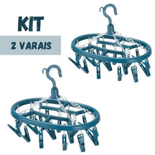 Kit Varal De Roupas Intimas Oval Organizador Prendedores