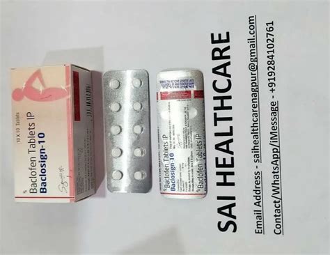 Baclosign Baclofen Tablets Ip Non Prescription Treatment Muscle