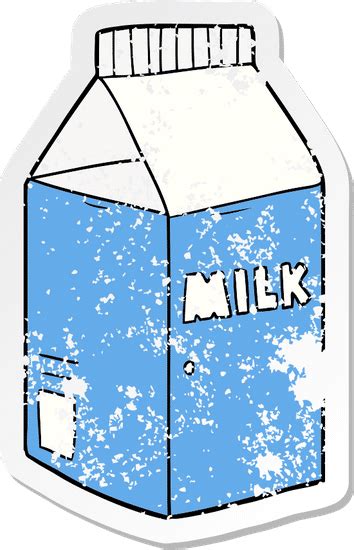 Distressed Sticker Of A Cartoon Milk Carton 素材 Canva可画