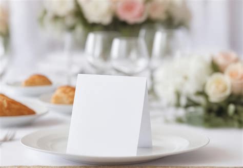 Premium Photo Wedding Reception Table Setting With Mockup Menu Card