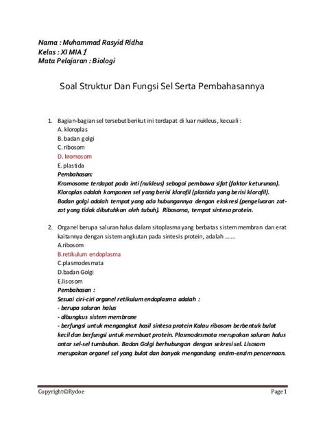 Soal Biologi Kelas 11 Tentang Reproduksi Dan Jawabannya