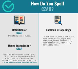 Correct spelling for czar [Infographic] | Spellchecker.net