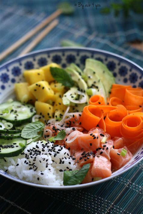 Poke Bowl Au Saumon Avocat Et Mangue