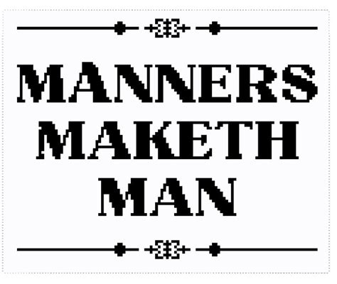 Cross Stitch Pattern Manners Maketh Man Kingsman Etsy