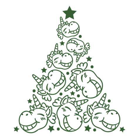 Smiling Unicorns Christmas Tree Png And Svg Design For T Shirts