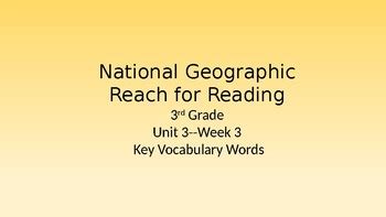 Vocabulary Powerpoint National Geographic Reach For Reading Rd Grade